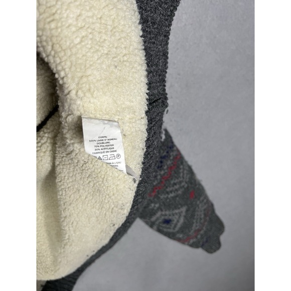 Vintage LL Bean Lambswool Sherpa Lined Sweater Jacket Mens Size S - Picture 7 of 8